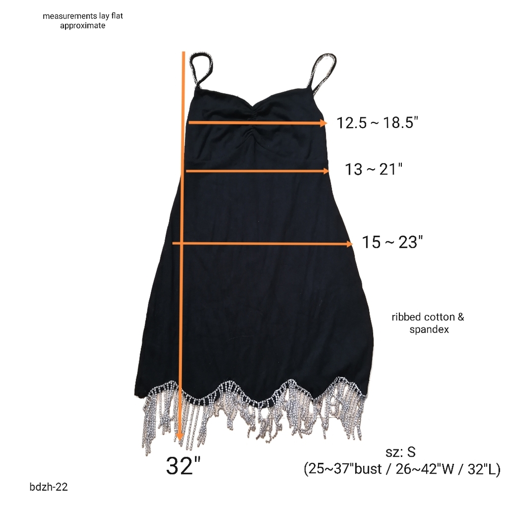 🐝 S，vintage ribbed slip mini dress by J&M - Picture 2 of 8